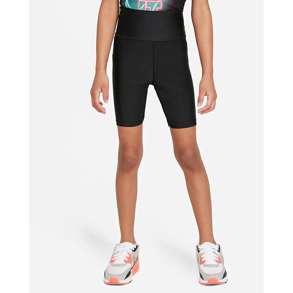 Nike Girls Convertible High Waist Black Spandex Shorts Size 5
